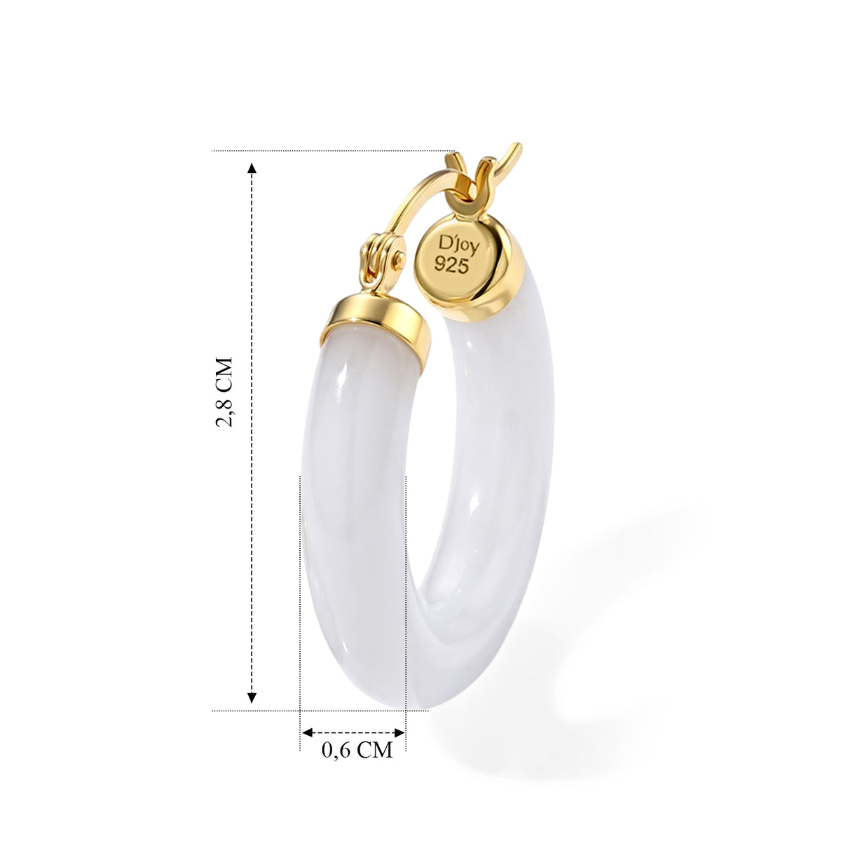 EXTREM SELTEN Natürliche Weiße Jadeit Jade Ohrringe 925 Silber Vergoldet ca. 28.00 ct