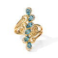 EVER TRUE AA Blauer Apatit, Weißer Zirkon Ring Reine Bronze (Größe 17.00) ca. 1,58 ct