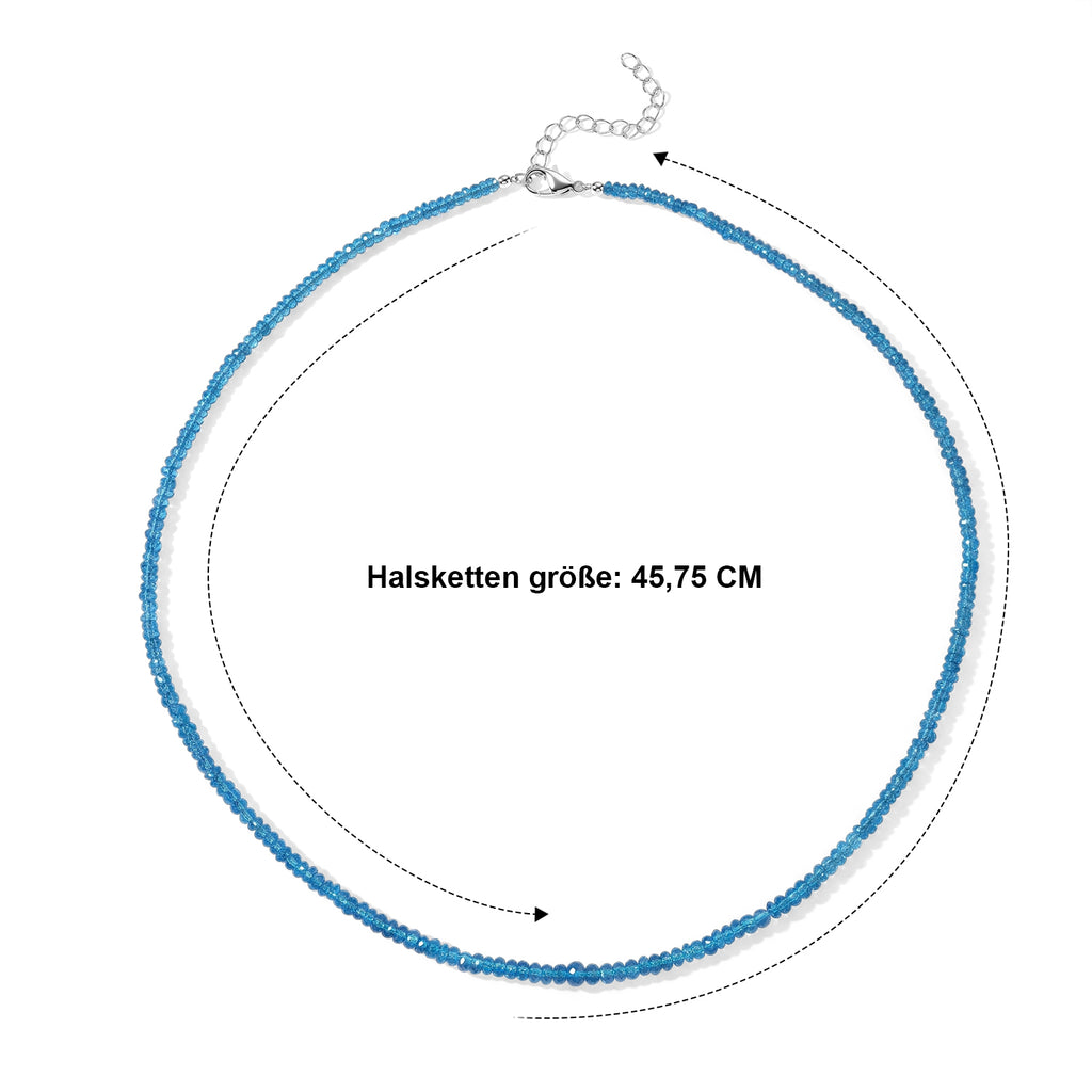 D'Joy AAA Neon Apatit Halskette ca. 45 cm 925 Silber Rhodiniert (08-10 Werktage Lieferzeit) ca. 48,00 ct.