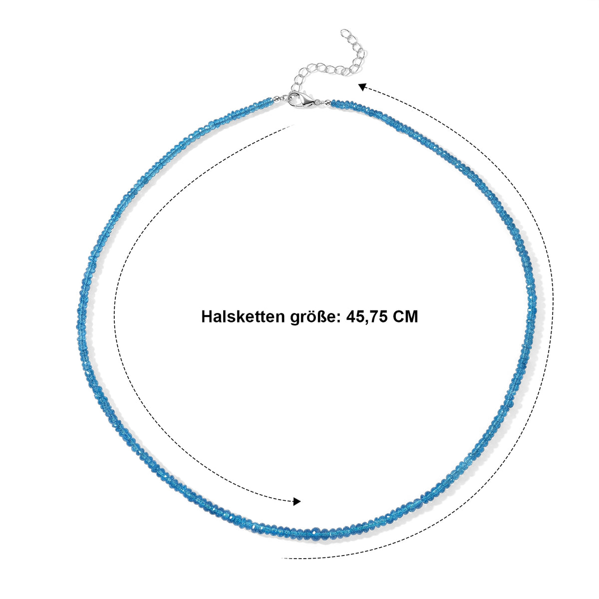 D'Joy AAA Neon Apatit Halskette ca. 45 cm 925 Silber Rhodiniert ca. 48,00 ct.