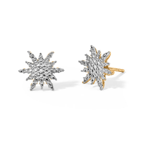 D'Joy Weißer Diamant Ohrringe 925 Silber 750 Vergoldet ca.