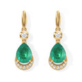 EVER TRUE Smaragd-Quarz Triplette, Weißer Zirkon Ohrringe Reine Bronze ca. 4.37 ct