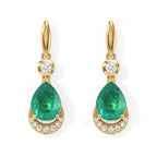EVER TRUE Smaragd-Quarz Triplette, Weißer Zirkon Ohrringe Reine Bronze ca. 4.37 ct