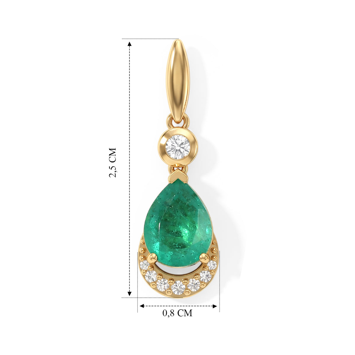 EVER TRUE Smaragd-Quarz Triplette, Weißer Zirkon Ohrringe Reine Bronze ca. 4.37 ct