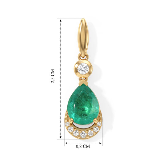 EVER TRUE Smaragd-Quarz Triplette, Weißer Zirkon Ohrringe Reine Bronze ca. 4.37 ct