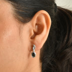 D'Joy Schwarzer Moissanit, Weißer Zirkon Ohrringe 925 Silber Rhodiniert ca. 1,65 ct.