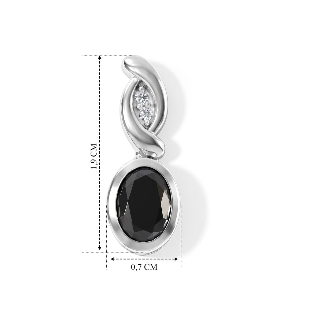 D'Joy Schwarzer Moissanit, Weißer Zirkon Ohrringe 925 Silber Rhodiniert ca. 1,65 ct.
