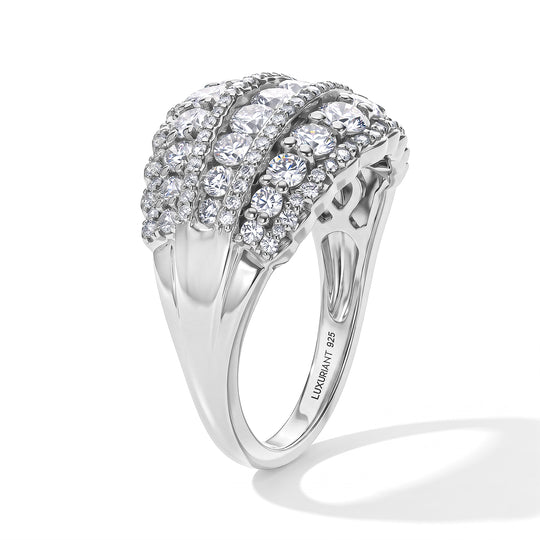 LUXURIANT DIAMOND - Lab Grown Diamant SI-GH Ring 925 Silber 750 Gelbgold vermeil (Größe 18.00)  ca. 1.95 ct