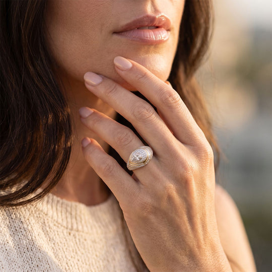 LUXURIANT DIAMOND - Lab Grown Diamant SI-GH Ring 925 Silber 750 Gelbgold vermeil (Größe 21.00) ca. 2,65 ct (10-15 Werktage Lieferzeit) 2.65 ct