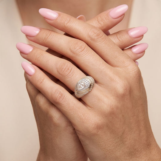 LUXURIANT DIAMOND - Lab Grown Diamant SI-GH Ring 925 Silber 750 Gelbgold vermeil (Größe 21.00) ca. 2,65 ct