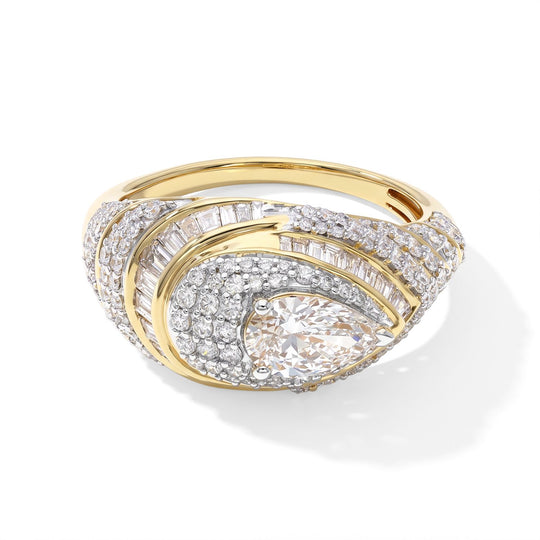 LUXURIANT DIAMOND - Lab Grown Diamant SI-GH Ring 925 Silber 750 Gelbgold vermeil (Größe 21.00) ca. 2,65 ct (10-15 Werktage Lieferzeit) 2.65 ct