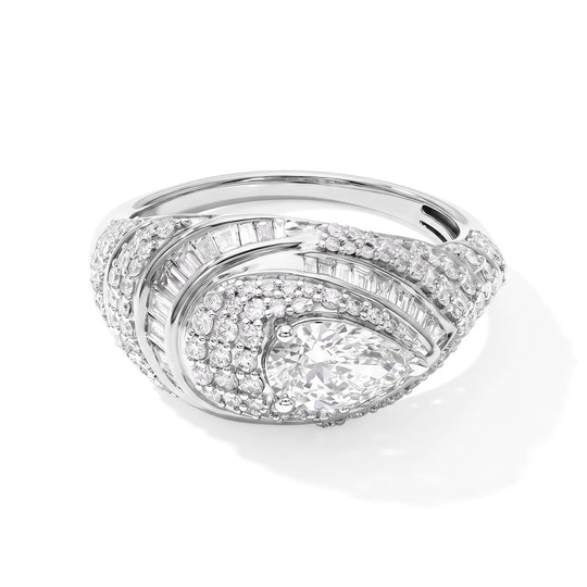 LUXURIANT DIAMOND - Lab Grown Diamant SI-GH Ring 925 Silber 750 Gelbgold vermeil (Größe 21.00) ca. 2,65 ct (10-15 Werktage Lieferzeit) 2.65 ct