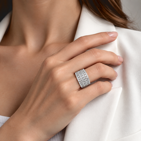 LUXURIANT DIAMOND - Lab Grown Diamant SI-GH Ring 925 Silber Rhodiniert (Größe 21.00) ca. 1,65 ct