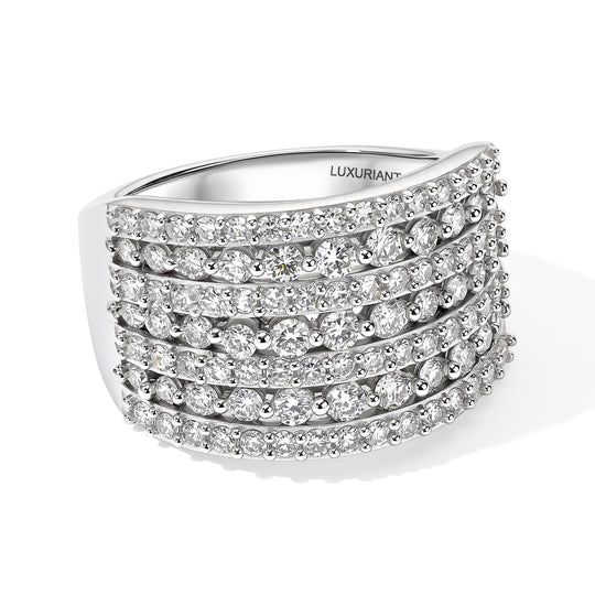 LUXURIANT DIAMOND - Lab Grown Diamant SI-GH Ring 925 Silber Rhodiniert (Größe 21.00) ca. 1,65 ct