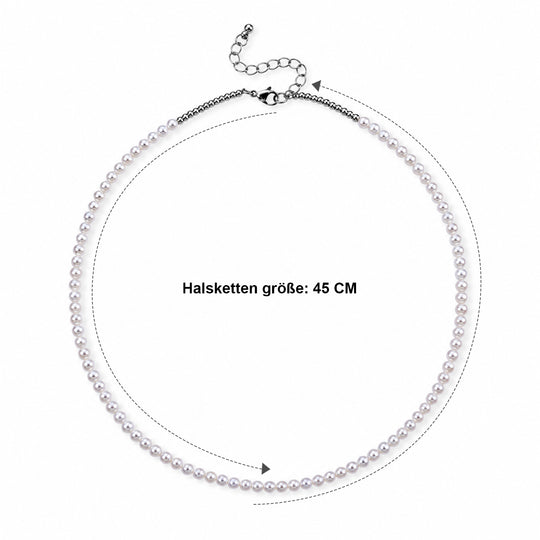 Weiße Süßwasser Perle (4-6 mm) Halskette  ca. 45 cm Nickelfreies Messing 72.50 ct