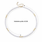 Hämatit, Weiße Süßwasser Perle Halskette (4-5 Werktage Lieferzeit) ca. 45 cm Nickelfreies Messing 15.01 ct