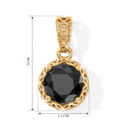 D'Joy Schwarzer Moissanit Anhänger 925 Silber 750 Vergoldet ca. 1,79 ct.