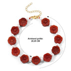 D'Joy Rote Jade, Chinesische Akoya-Perle (5-6mm) Armband (4-5 Werktage Lieferzeit) ca. 20 cm 925 Silber Vergoldet 80.01 ct