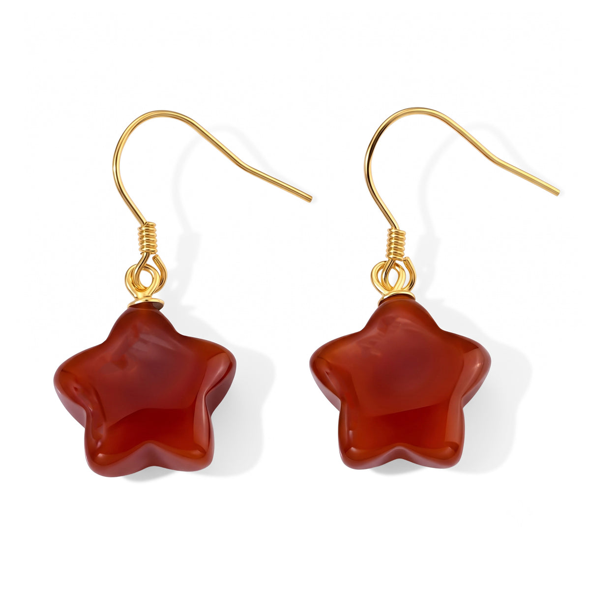 D'Joy Rote Jade Ohrringe 925 Silber Vergoldet (10-15 Werktage Lieferzeit) ca. 10,00 ct.