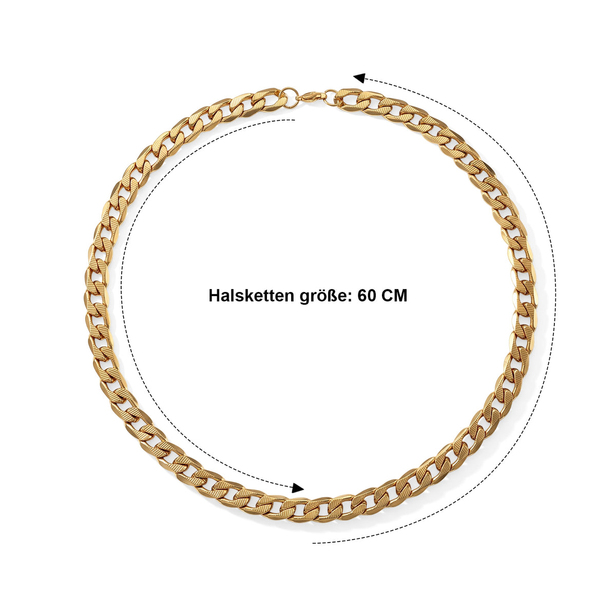 316L Edelstahl Ion-Gelbbeschichtung Halskette ca. 60.3 cm  ca. 102,00g