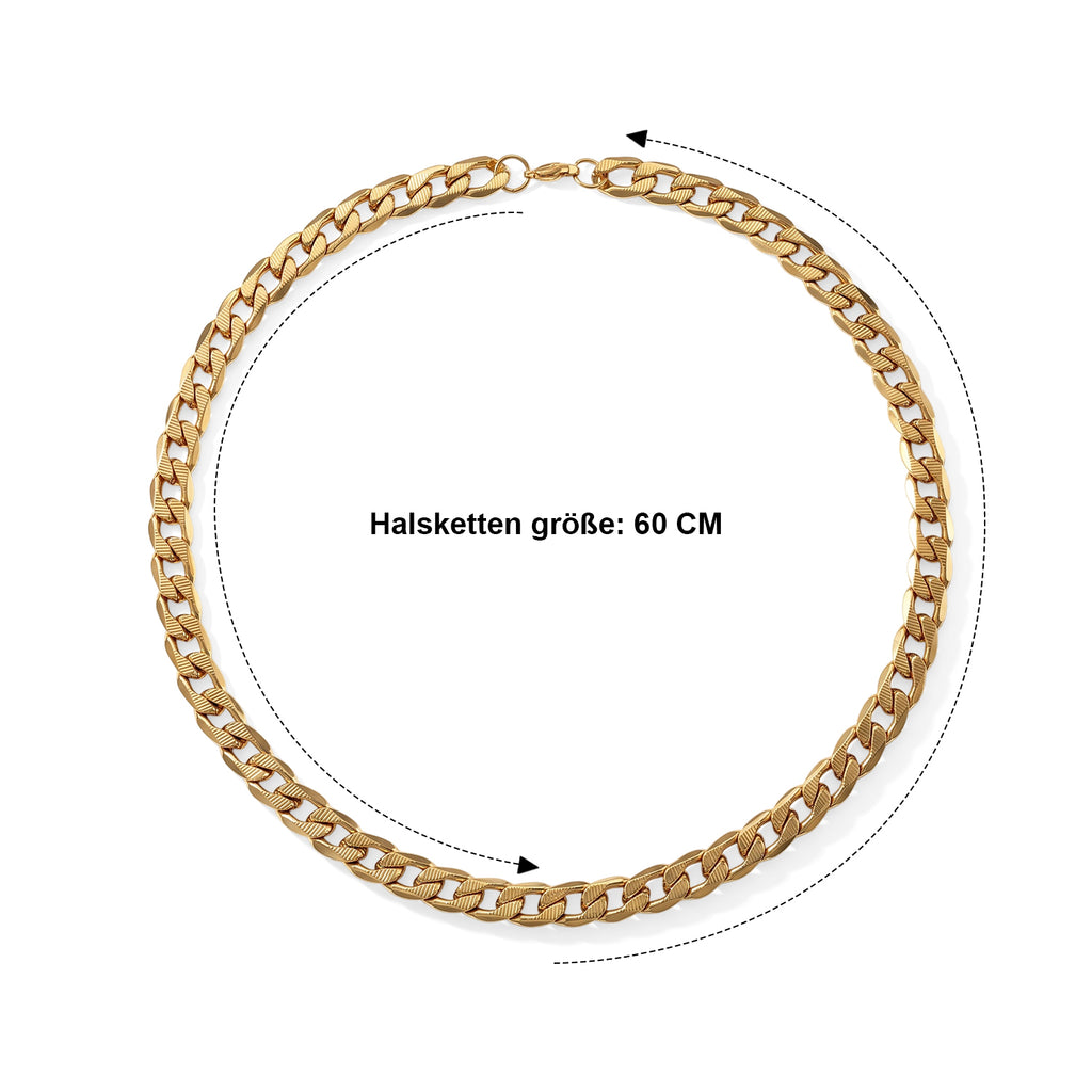 316L Edelstahl Ion-Gelbbeschichtung Halskette ca. 60.3 cm  ca. 102,00g