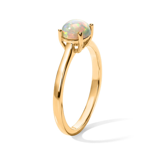 D'Joy AA Natürlicher, äthiopischer Welo Opal Ring 925 Silber 750 Vergoldet (Größe 16.00) (10-15 Werktage Lieferzeit) ca. 0,51 ct
