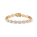 D'Joy AA Natürlicher, äthiopischer Welo Opal Armband (10-15 Werktage Lieferzeit) ca. 19 cm 925 Silber 750 Gelbgold vermeil ca. 18,05 ct.