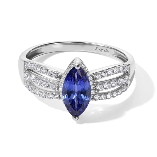 D'Joy Tansanit, Weißer Zirkon Ring 925 Silber Rhodiniert (Größe 20.00)  ca. 1,45 ct