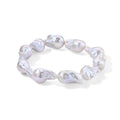 Weiße Barockperle Armband 18 cm Strechable