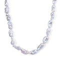 D'Joy AAA Weiße Barockperle Halskette ca. 50 cm 925 Silber Vergoldet