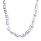 D'Joy AAA Weiße Barockperle Halskette ca. 50 cm 925 Silber Vergoldet
