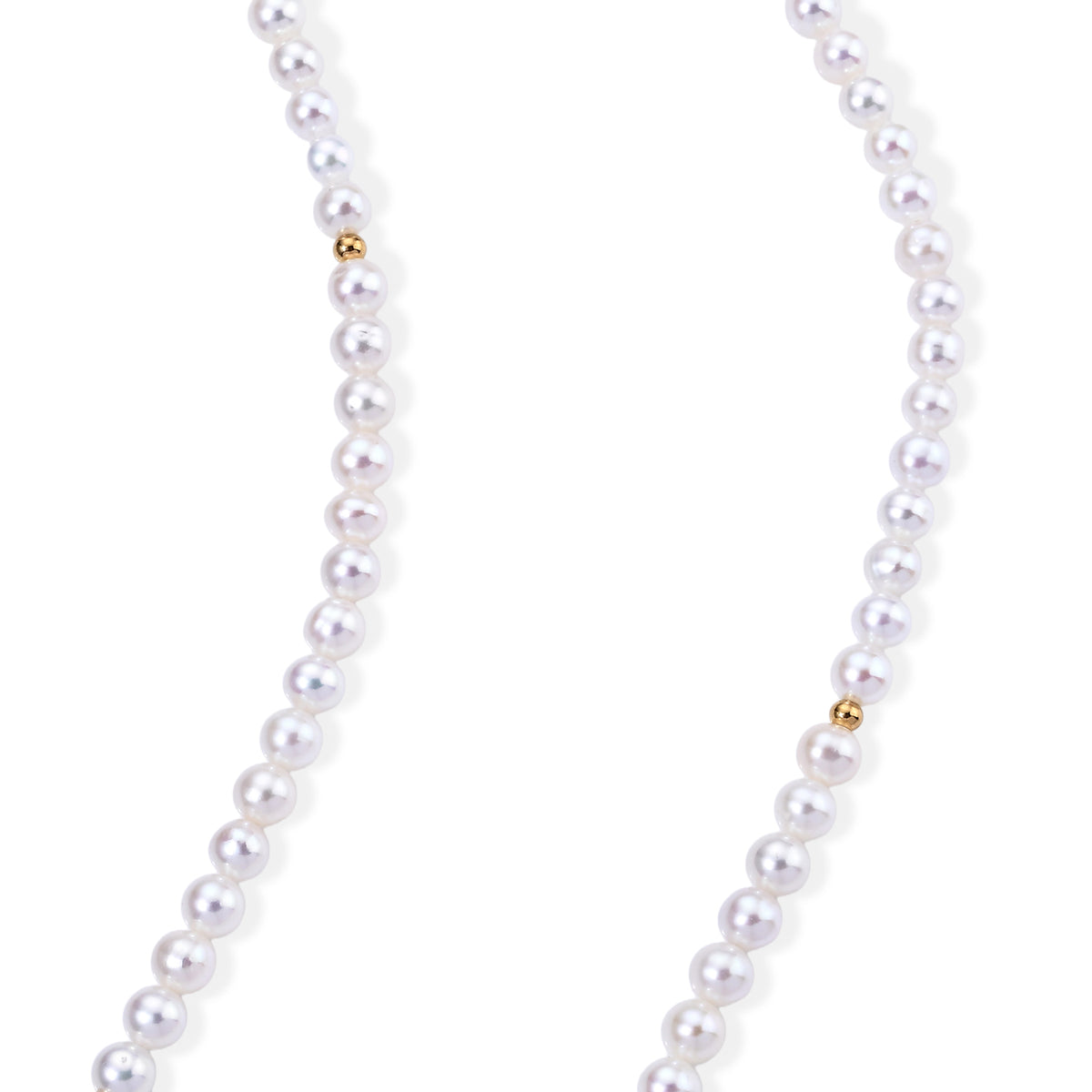 Chinesische Akoya-Perle (5-5.5 mm) Halskette ca. 56 cm 316L Edelstahl Vergoldet