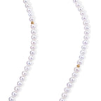 Chinesische Akoya-Perle (5-5.5 mm) Halskette ca. 56 cm 316L Edelstahl Vergoldet