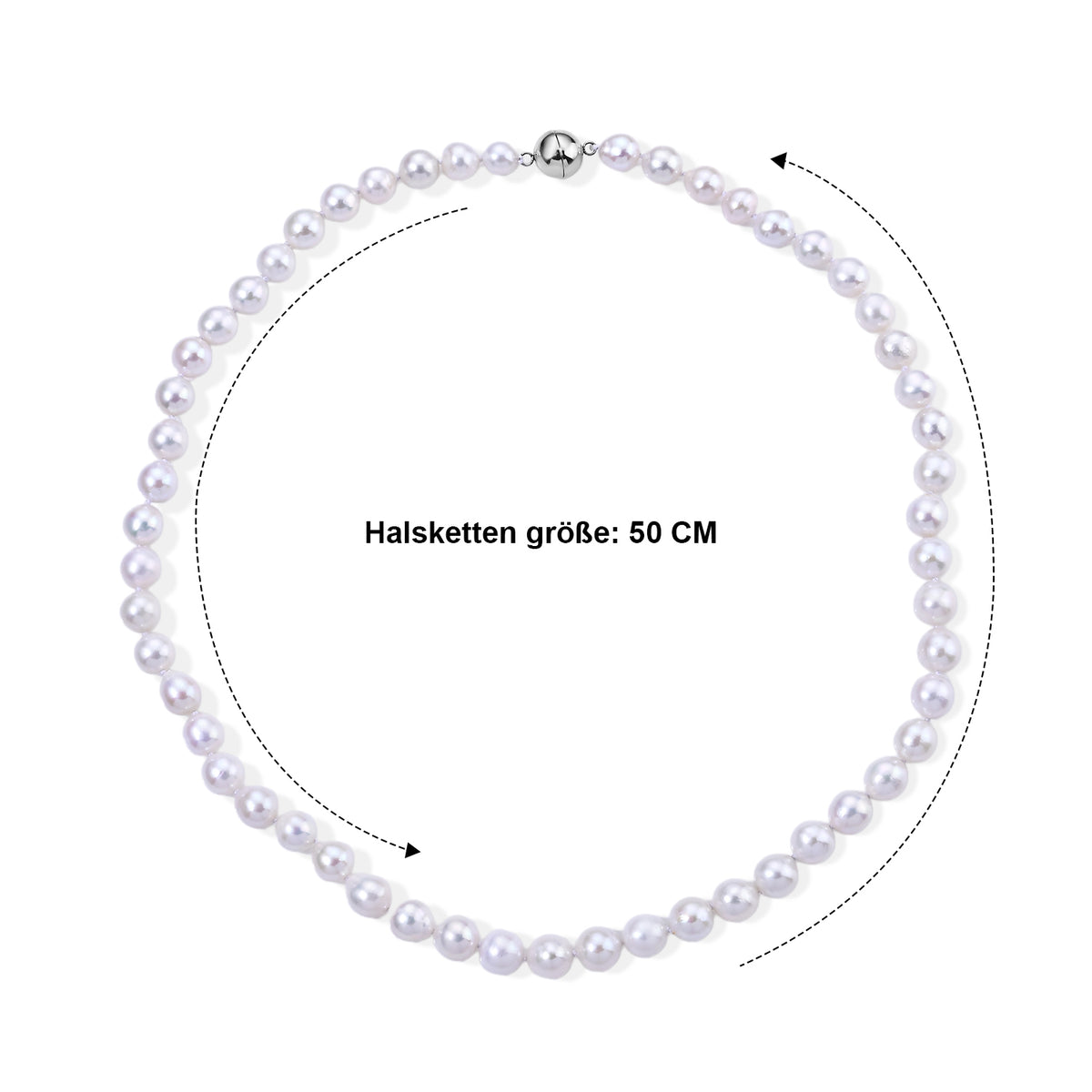 Zhu Ji Perle Halskette ca. 50 cm 316L Edelstahl