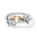 D'Joy 925 Silber Platiniert und vergoldetRing (Größe 17.00) ca. 2,99g