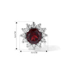 D'Joy Natürlicher Rhodolith Granat, Weißer Zirkon Ohrringe 925 Silber Platiniert ca. 1.80 ct