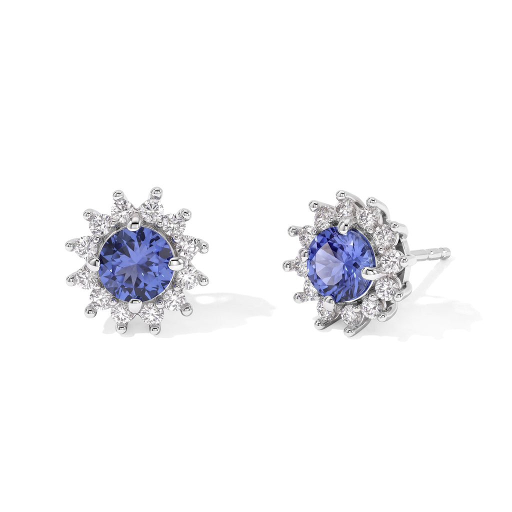 D'Joy Tansanit, Weißer Zirkon Ohrringe 925 Silber Platiniert ca. 1,51 ct.