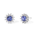 D'Joy Tansanit, Weißer Zirkon Ohrringe 925 Silber Platiniert ca. 1,51 ct.