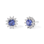 D'Joy Tansanit, Weißer Zirkon Ohrringe 925 Silber Platiniert ca. 1,51 ct.