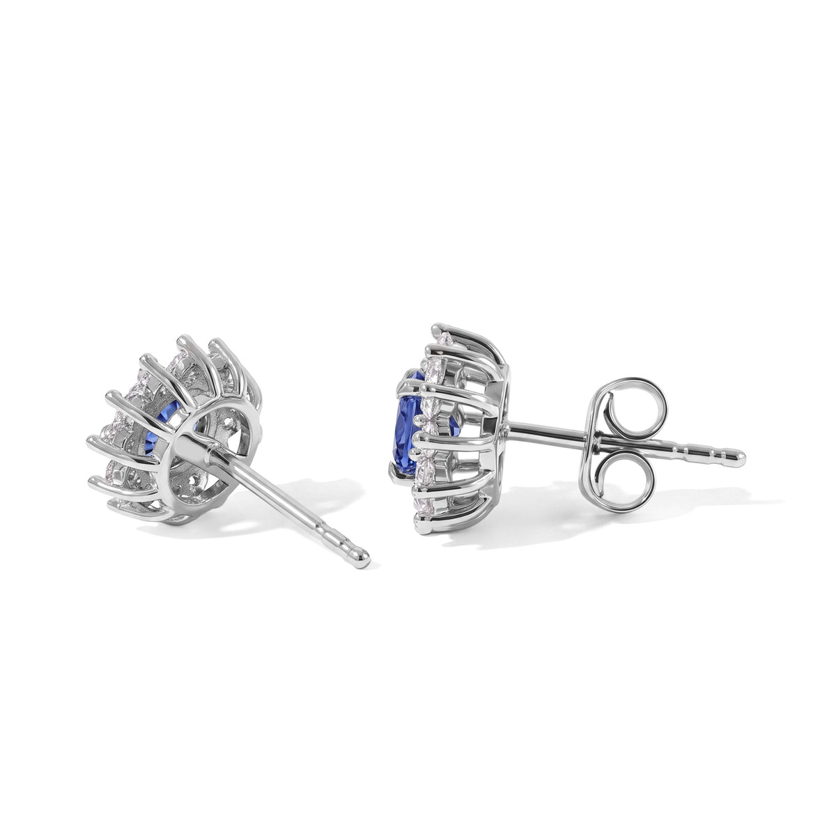 D'Joy Tansanit, Weißer Zirkon Ohrringe 925 Silber Platiniert ca. 1,51 ct.
