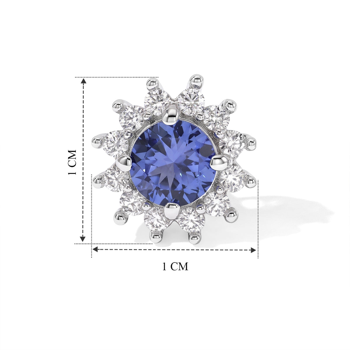 D'Joy Tansanit, Weißer Zirkon Ohrringe 925 Silber Platiniert ca. 1,51 ct.