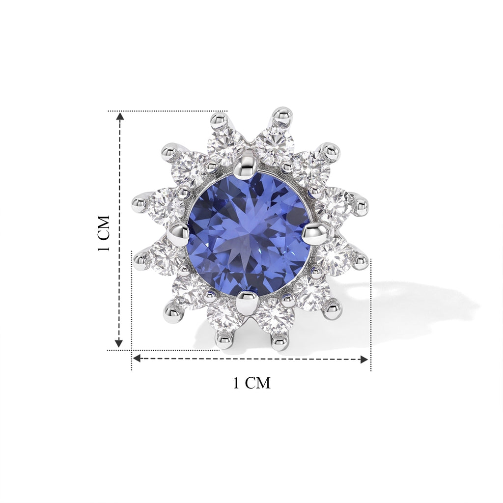 D'Joy Tansanit, Weißer Zirkon Ohrringe 925 Silber Platiniert ca. 1,51 ct.