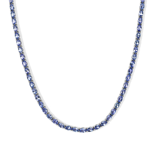 D'Joy Tansanit Halskette (10-15 Werktage Lieferzeit) ca. 45 cm 925 Silber Rhodiniert ca. 20,50 ct.