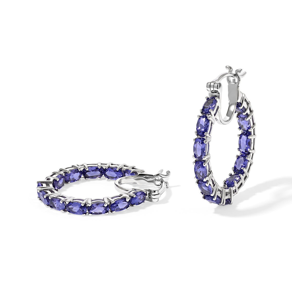 D'Joy Tansanit Ohrringe 925 Silber Rhodiniert ca. 6,02 ct.