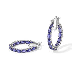 D'Joy Tansanit Ohrringe 925 Silber Rhodiniert ca. 6,02 ct.
