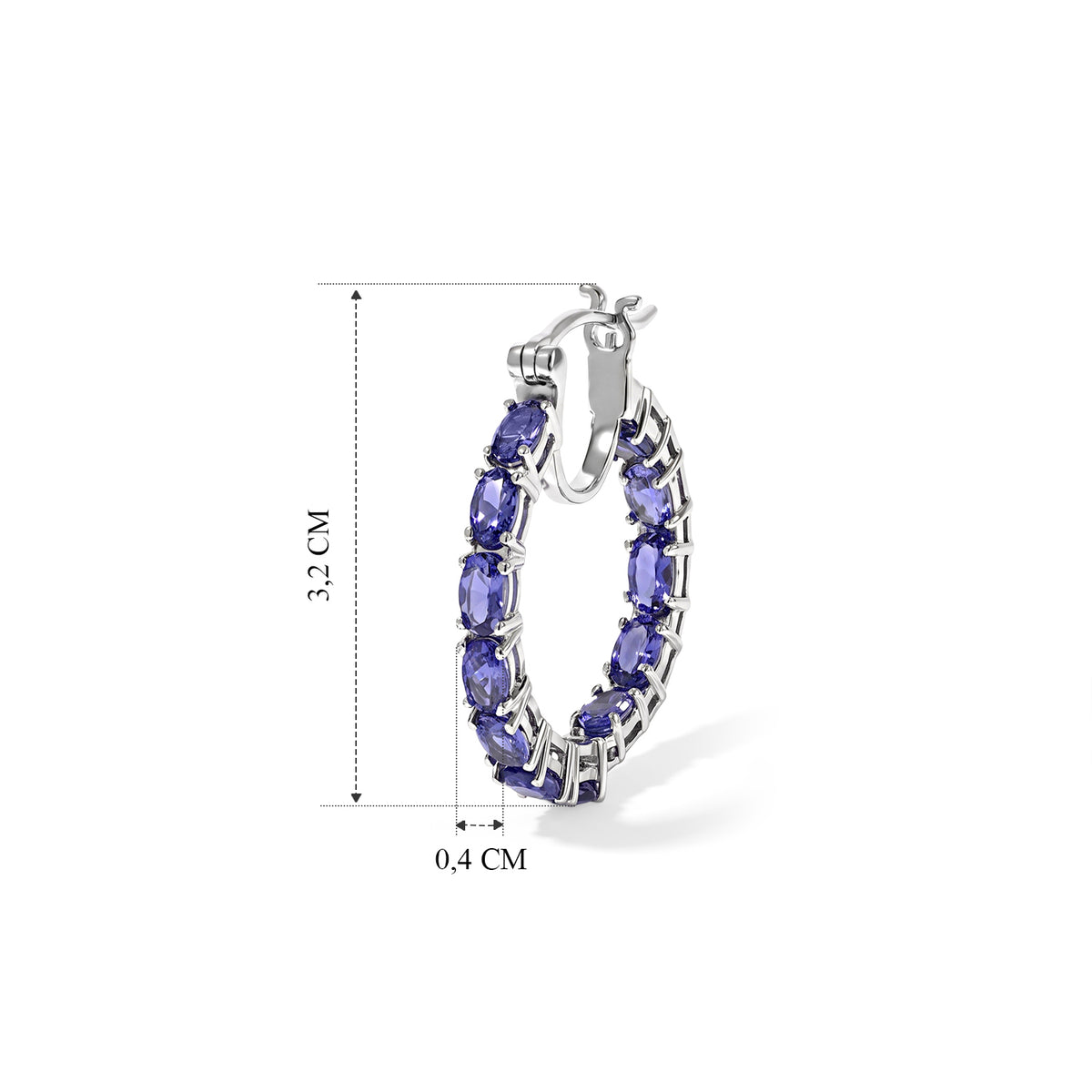D'Joy Tansanit Ohrringe 925 Silber Rhodiniert ca. 6,02 ct.