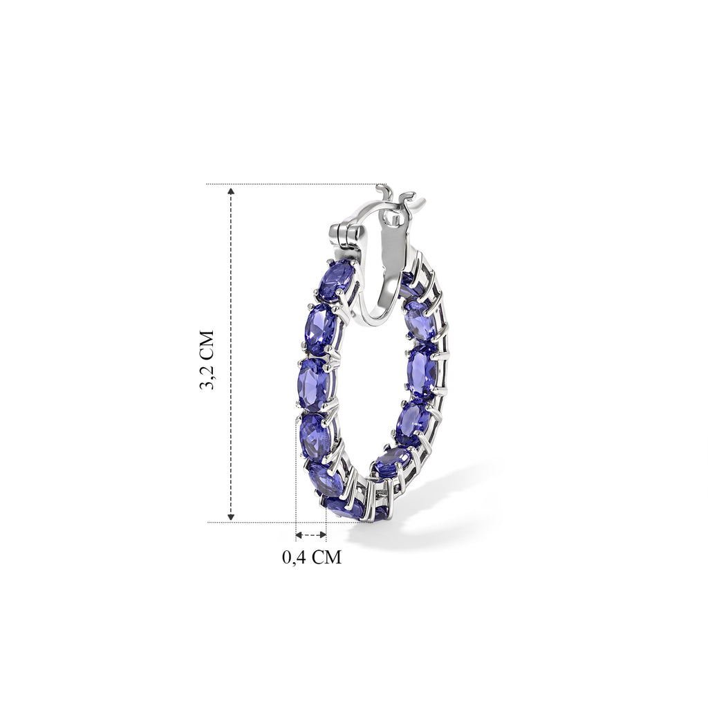 D'Joy Tansanit Ohrringe 925 Silber Rhodiniert ca. 6,02 ct.