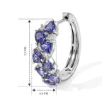 D'Joy Tansanit, Moissanit Ohrringe 925 Silber Rhodiniert ca. 2,59 ct.