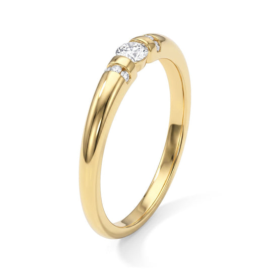 LUXURIANT DIAMOND - Lab Grown Diamant SI-GH Ring 925 Silber 750 Gelbgold vermeil (Größe 16.00) (10-15 Werktage Lieferzeit) ca. 0,27 ct