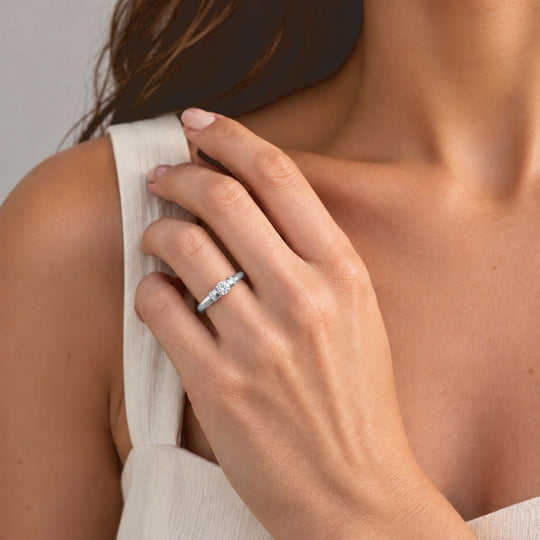 LUXURIANT DIAMOND - Lab Grown Diamant SI-GH Ring 925 Silber Rhodiniert (Größe 18.00) ca. 0,27 ct